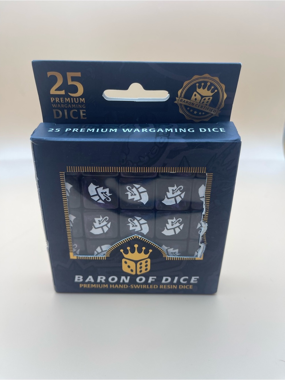 Baron of Dice Alien Purple White 25 D6 Square Wargaming Dice 16mm